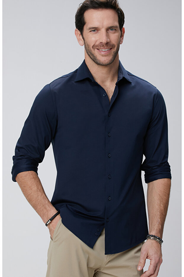 N-Tech Lacivert Gömlek - 1