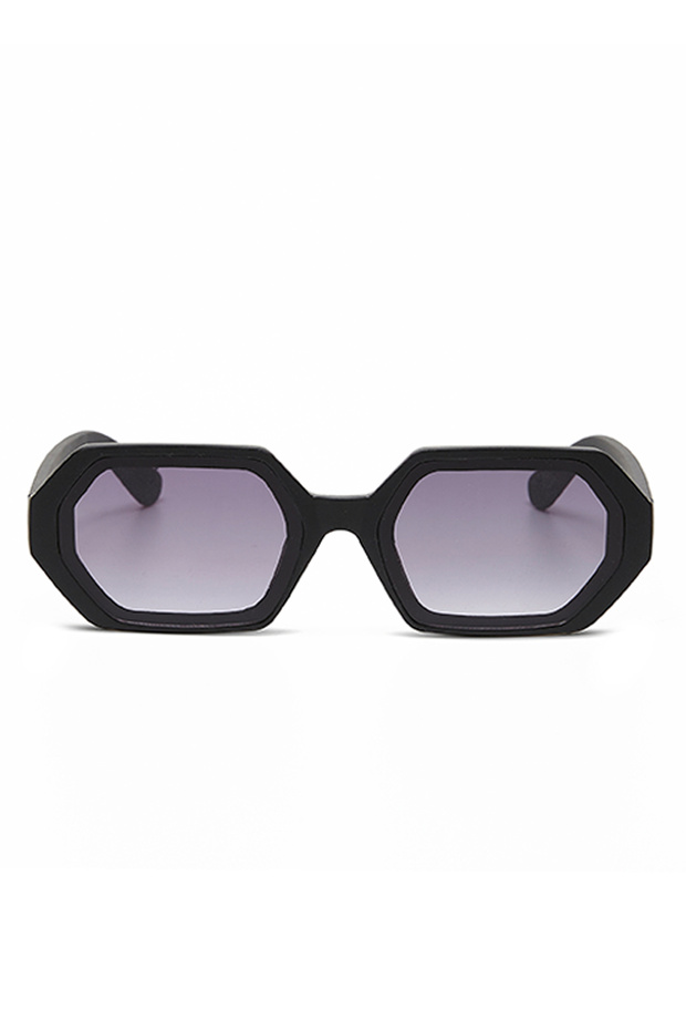 Andrea Hexagon Unisex Sunglasses Black Ok022-Bk
