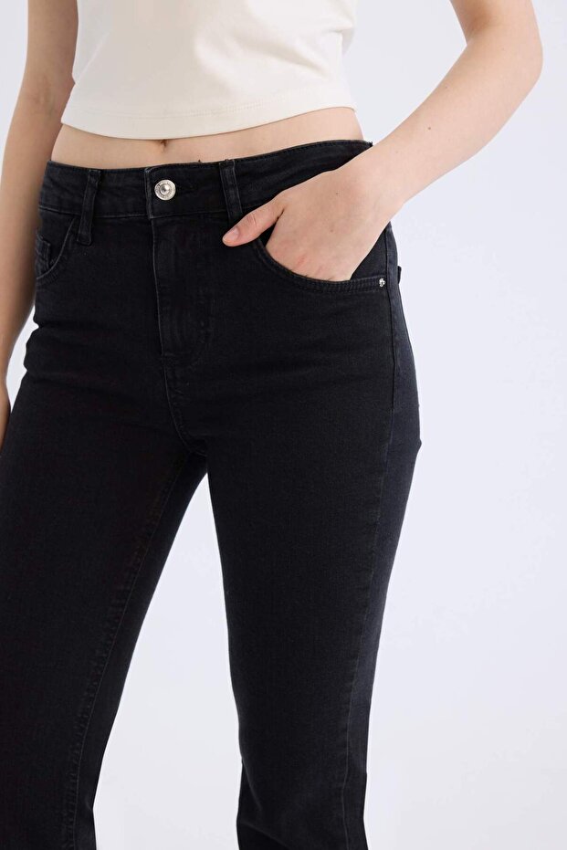 Yüksek Bel Uzun Jean Pantolon D5529AX24CW - 5