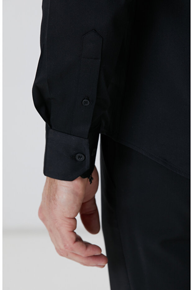 Siyah Saten Gömlek - 7