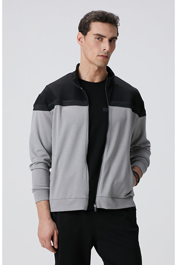 Siyah Gri Sweatshirt - 1