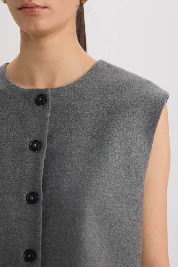 Bisiklet Yaka Basic Düz Düğmeli BlazerYelek E0571AX24AU - 5