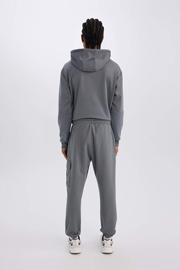 DeFactoFit Sporcu Jogger Eşofman Altı Standart Fit Üç Cepli Beli Bağcıklı Lastikli Paça D3741AX24WN - 5
