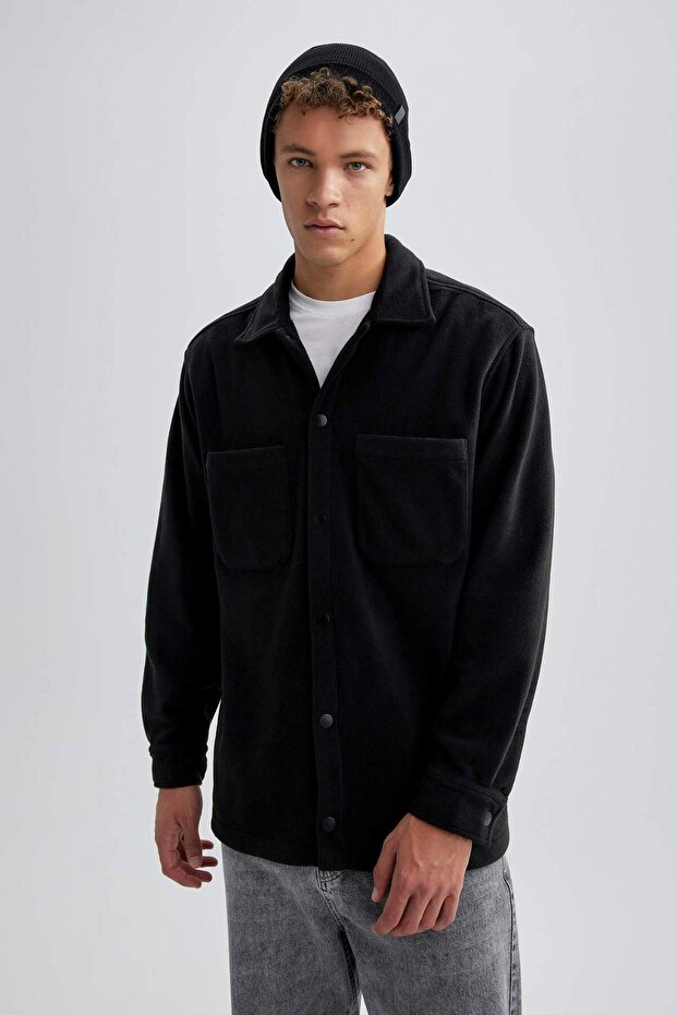 Relax Fit Polar Uzun Kollu Siyah Gömlek A4782AX24WN - 5