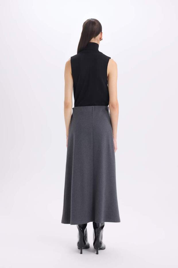 Maxi sukňa s elastickým pásom Basic Plain Regular Waist D5407AX24AU - 8