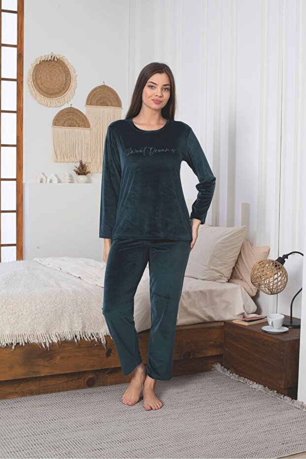 Sametový dámský pyžamový set - 1