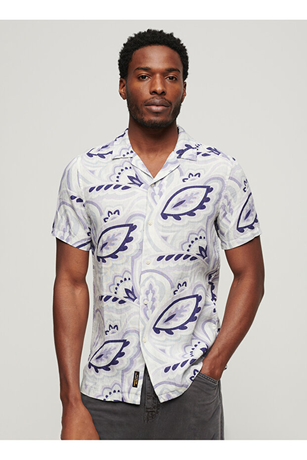 Normal Çok Renkli Desenli Erkek Gömlek M4010810A2EP_OPEN COLLAR PRINT LINE - 2