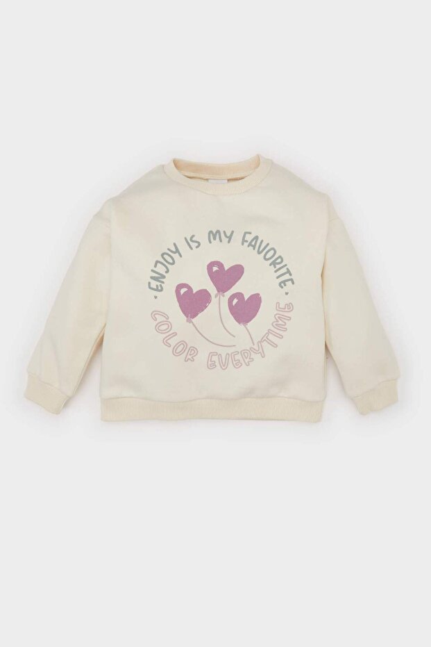 Baby Girl Crew Neck Printed Sweatshirt D1660A524Wn
