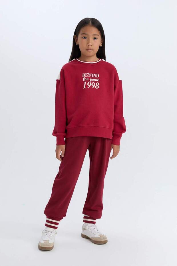 Kız Çocuk Beli Paçası Lastikli Baskılı Jogger Eşofman Altı D3204A824WN - 2