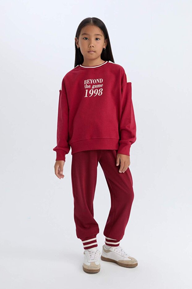 Kız Çocuk Beli Paçası Lastikli Baskılı Jogger Eşofman Altı D3204A824WN - 1