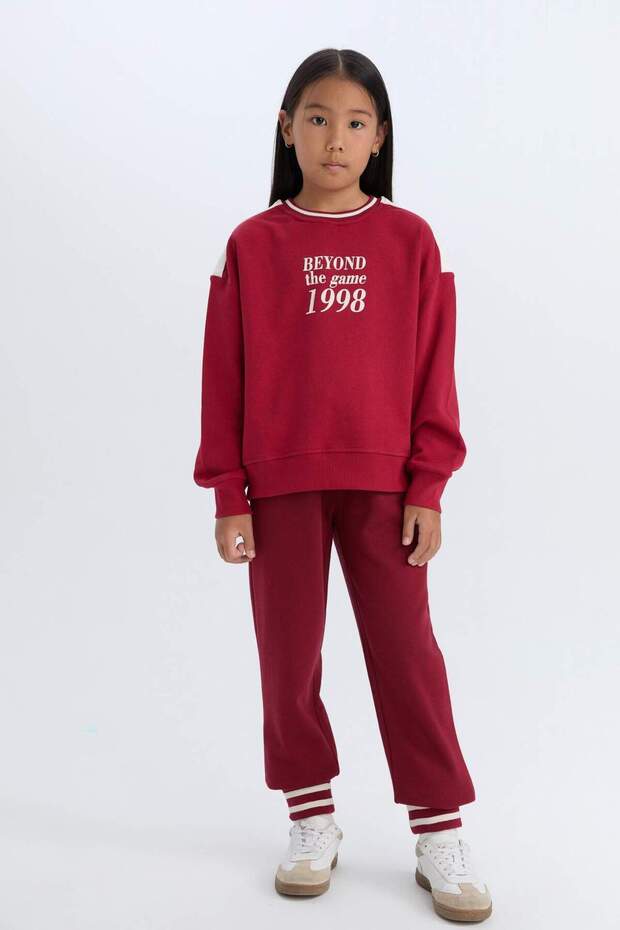 Kız Çocuk Beli Paçası Lastikli Baskılı Jogger Eşofman Altı D3204A824WN - 3