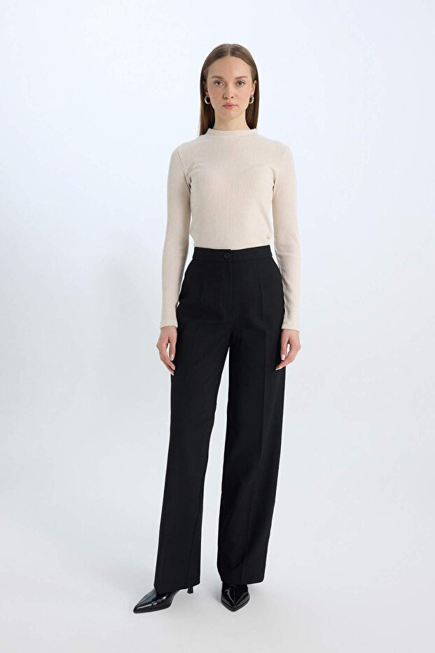 Regular Fit Basic Düz Fitilli Kaşkorse Uzun Kollu Tişört E0296AX24WN - 2