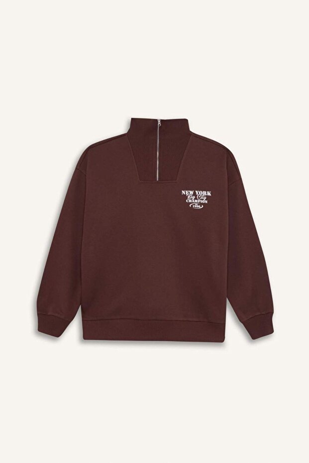 Coool Oversize Wide Fit Basic Plain Sweatshirt E2433Ax24Wn - 7