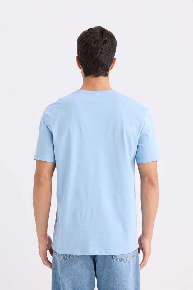 %100 Pamuk New Regular Fit Bisiklet Yaka Basic Düz Kısa Kollu Tişört E1091AXNS - 6