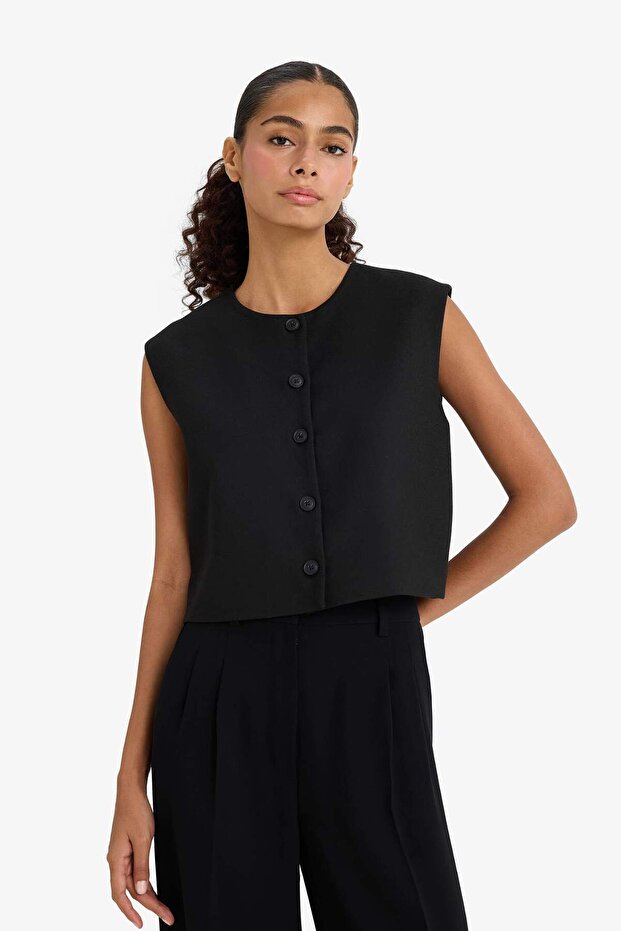 Bisiklet Yaka Basic Düz Düğmeli Blazeryelek E0571ax24au - 3