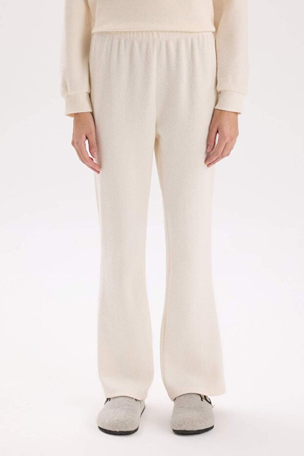 Fall in Love Pijama Takımı Regular Fit Basic Düz Uzun Kollu Üst Geniş Bol Paça Alt D2259AX24WN - 6