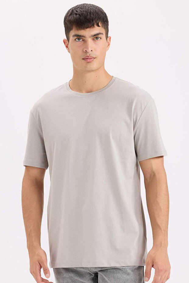 100% Cotton New Regular Fit Crew Neck Basic Plain Short Sleeve T-Shirt E1091Axns