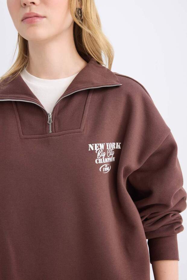 Coool Oversize Wide Fit Basic Plain Sweatshirt E2433Ax24Wn - 5