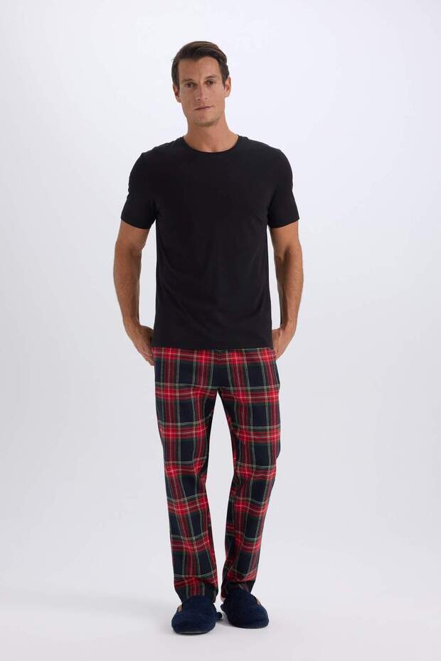 Regular Fit Kareli Cepli Uzun Boy Pijama Altı C6126AX24WN - 2