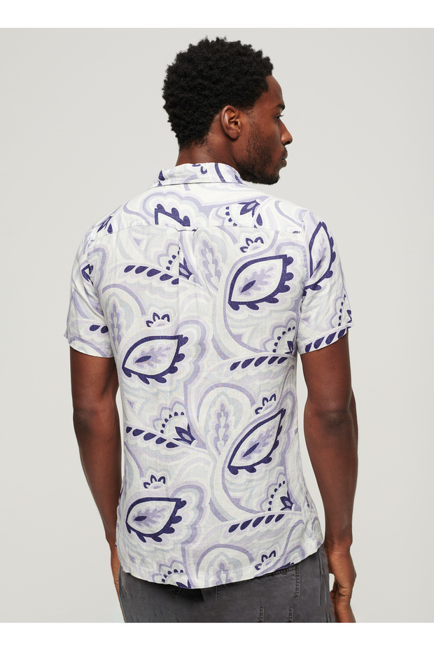 Normal Çok Renkli Desenli Erkek Gömlek M4010810A2EP_OPEN COLLAR PRINT LINE - 5