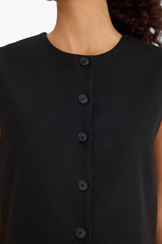 Bisiklet Yaka Basic Düz Düğmeli Blazeryelek E0571ax24au - 5