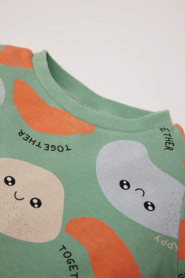 Erkek Bebek Pijama Takımı Desenli Uzun Kollu Üst Uzun Alt D8657A524WN - 3