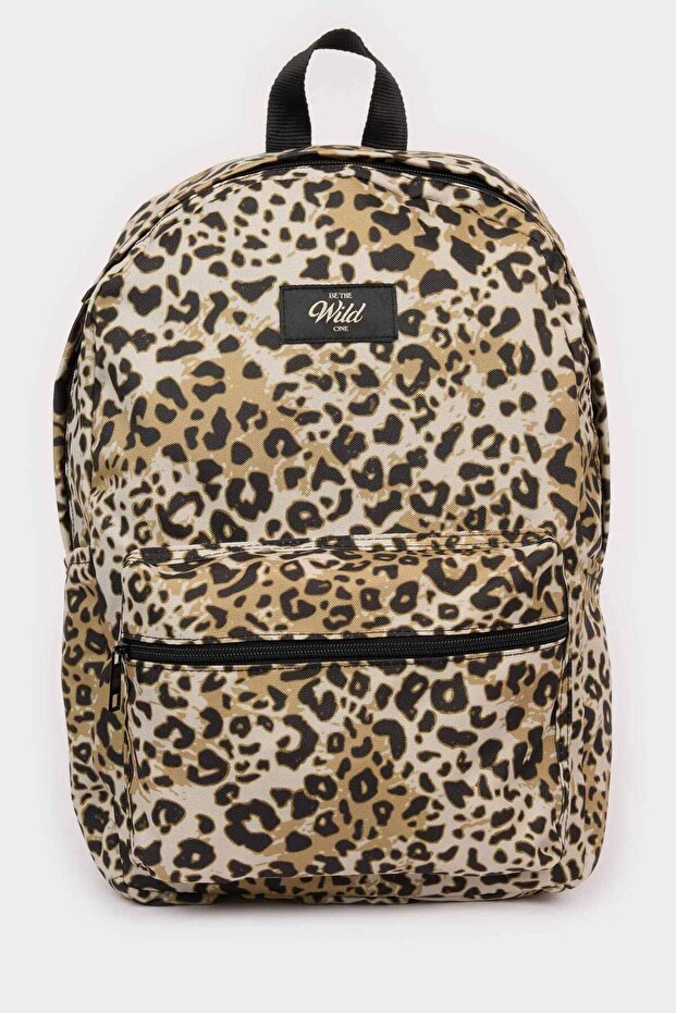 Women's Leopard Patterned Backpack D9776Axns