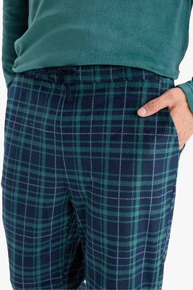 Regular Fit Polar Pijama Takımı Uzun Kollu Üst Desenli Uzun Alt D0047AX24WN - 7