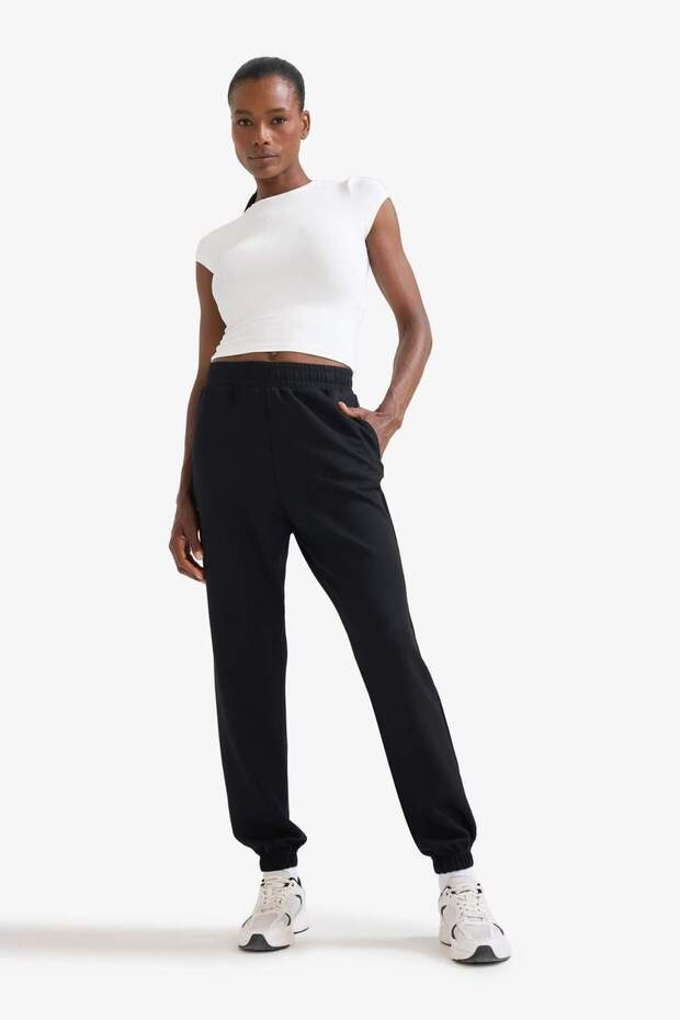 DeFactoFit Sporcu Jogger Eşofman Altı Standart Fit Modal Çift Cepli Basic Düz B1794AX24AU - 1