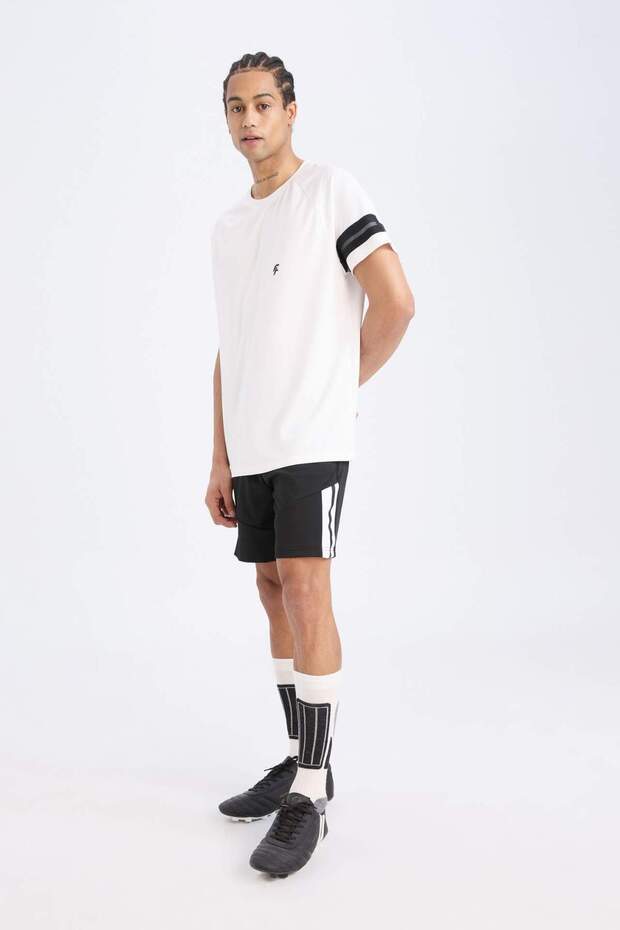 DeFactoFit Slim Fit Dar Kesim Sporcu Kısa Paça Skuba Dalgıç Kumaş Şort D0673AX24AU - 5