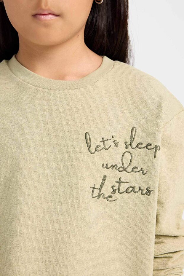 Kız Çocuk Pijama Takımı Baskılı Uzun Kollu Üst Beli Lastikli Uzun Alt D6655A824WN - 4