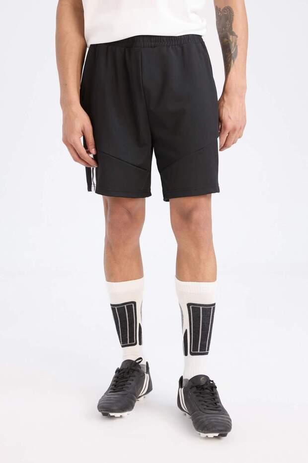 DeFactoFit Slim Fit Dar Kesim Sporcu Kısa Paça Skuba Dalgıç Kumaş Şort D0673AX24AU - 6