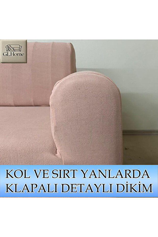 SÜET ŞÖNİL KUMAŞ ÇİFT KİŞİLİK KOMPLE GİYDİRME 2'Lİ KANEPE, BOHEM, vb MODEL KOLTUK KILIFI - 5