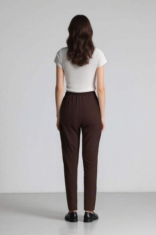 Siyah Jogger Pantolon Lastikli Bel Bağcıklı Basic Düz Paça D2573AX24AU - 7