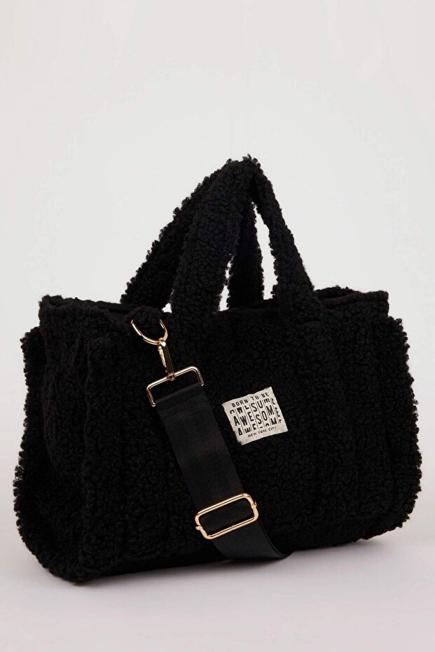 Kadın Basic Düz Pelüş Çapraz Çanta Y8623AZNS - 2