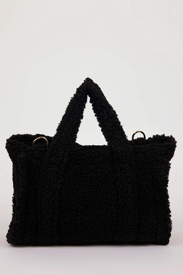 Kadın Basic Düz Pelüş Çapraz Çanta Y8623AZNS - 5