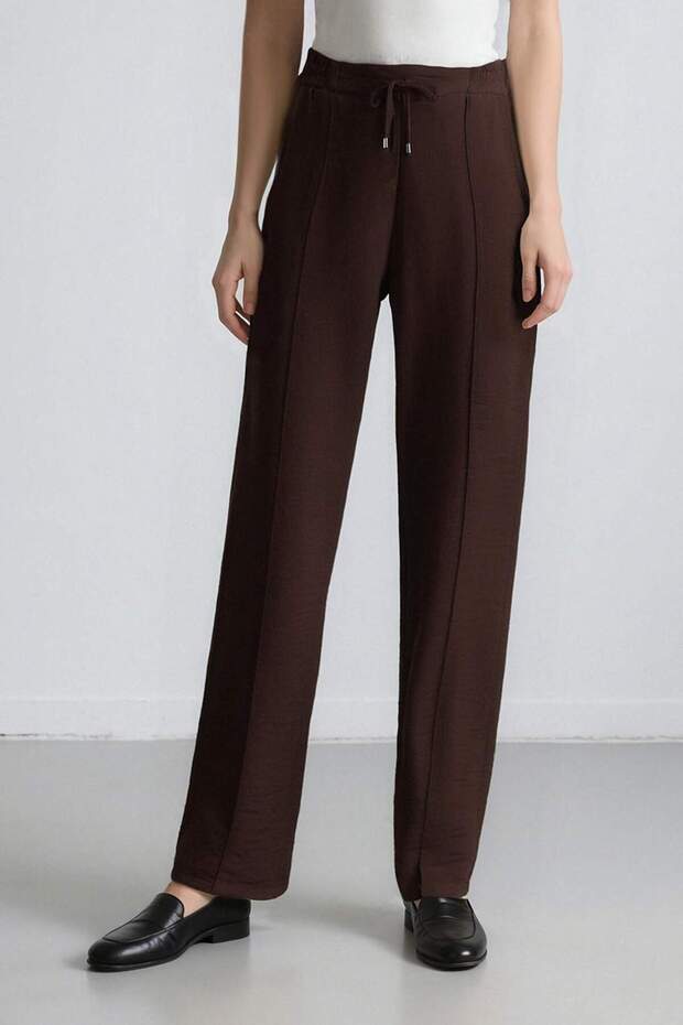 Siyah Jogger Pantolon Lastikli Bel Bağcıklı Basic Düz Paça D2573AX24AU - 6