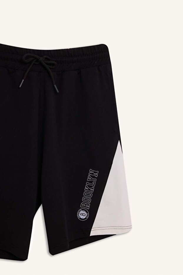 DeFactoFit NBA Brooklyn Nets Beli Bağcıklı Cepli Kısa Paça Şort C9253AX24AU - 8