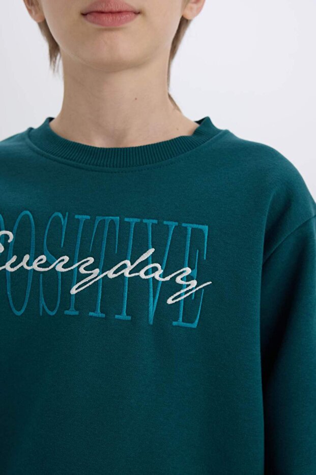 Erkek Çocuk Bisiklet Yaka Baskılı Sweatshirt D3036A824WN - 5