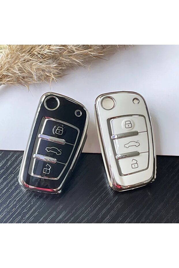 White key case for Audi A1 A3 A4 A5 A6 A7 Q3 Q5 Q7 S6 B6 B7 B8 8P 8V 8L TT RS RS - 6