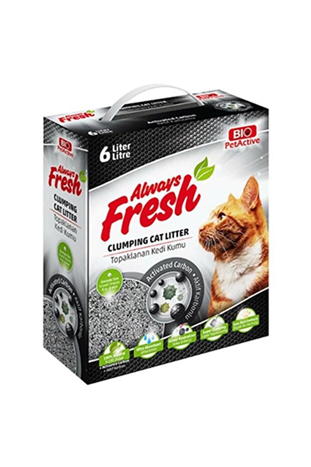 Always Fresh Active Carbon Clumping Bentonite Cat Litter 6 Lt