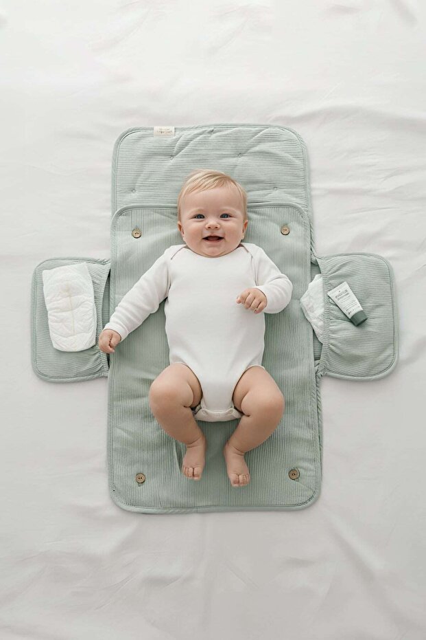 Mother Baby Changing Pad - Organizer with Pockets & Waterproof Mattress for Newborns and Babies