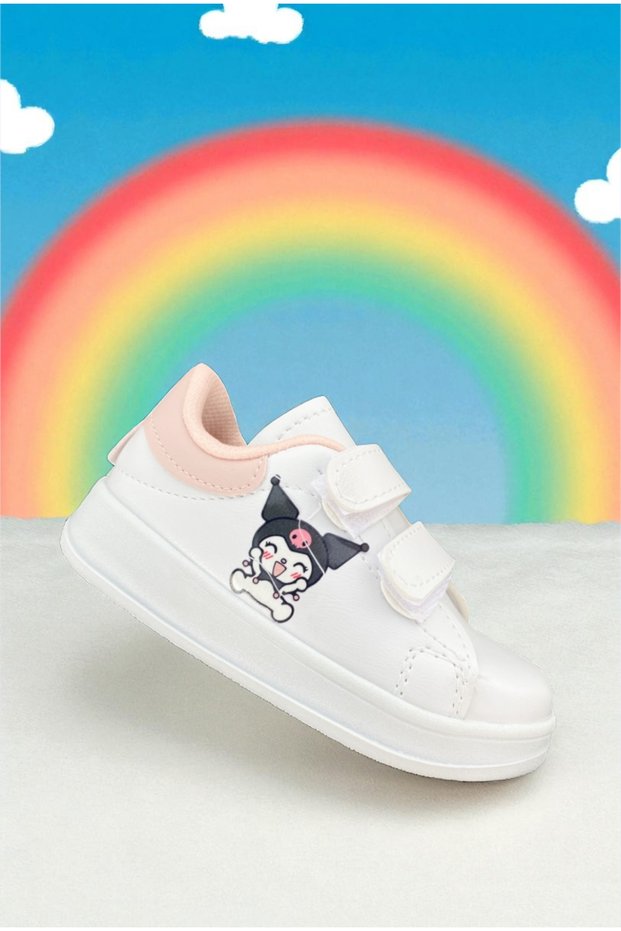 Chrome Printed Girls' Boys' Unisex Velcro Lightweight Sports Shoes Powder