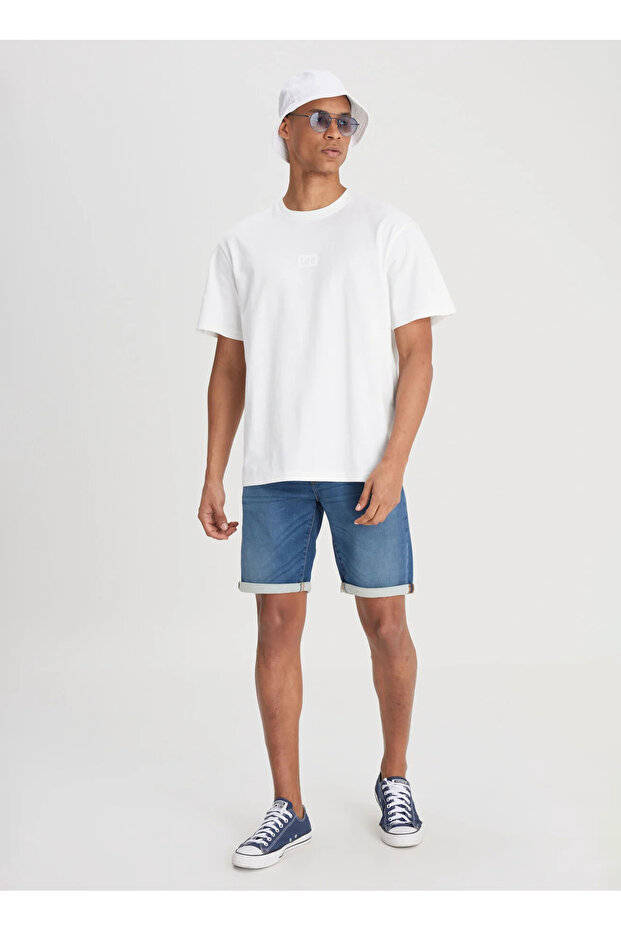 Slim Fit Taş Erkek Denim Şort L24107958 5 Cep Jean Şort - 1