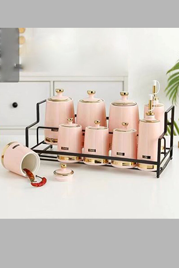 طقم برطمانات علب بهارات وتوابل - 8