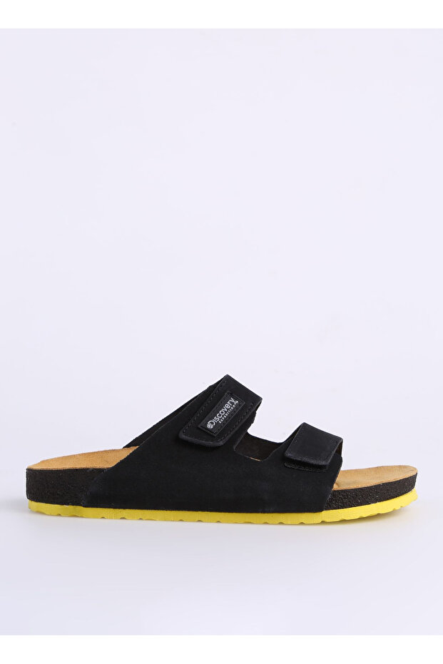 Siyah-Sarı Erkek Deri Terlik NEDA - 1