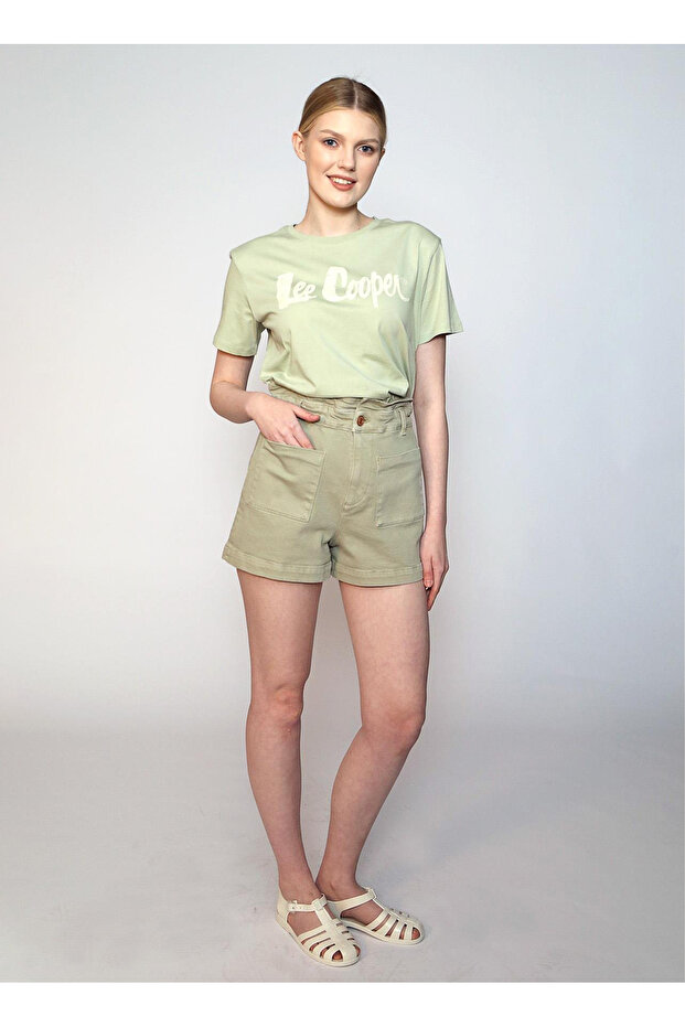 Lilyas Kadın Dokuma Şort Mint - 1