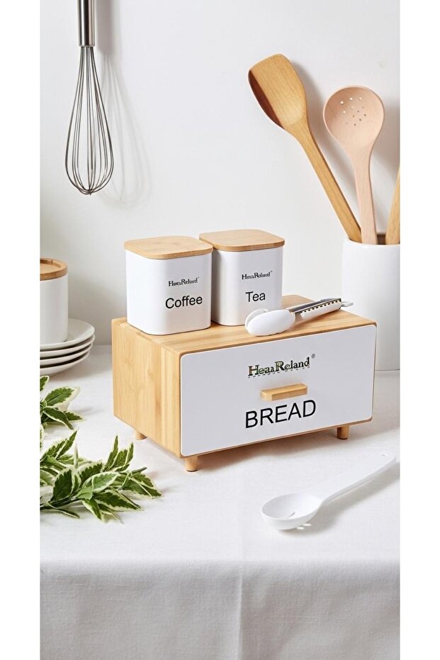 علبة خبز عياشة مع برطمانات تخزين - 2
