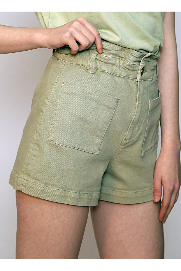 Lilyas Kadın Dokuma Şort Mint - 3