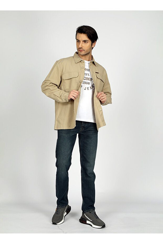جاكيت رجالي بيج بقصة عادية 242 LCM 231003 NEWKAR BEIGE